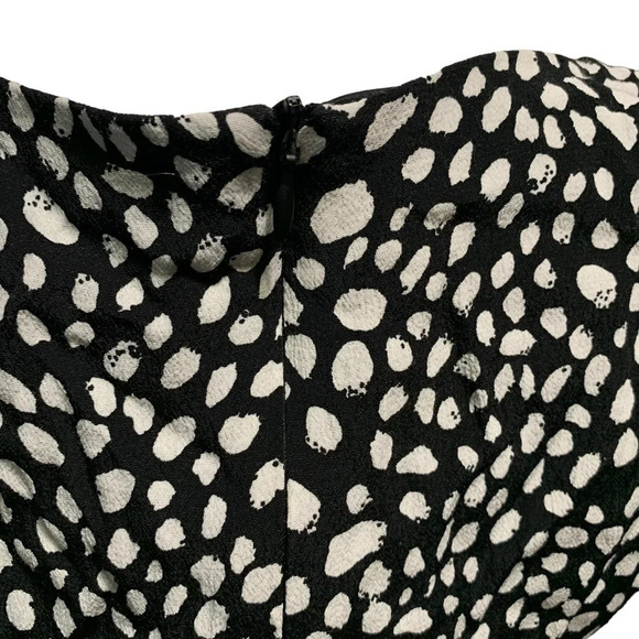 ZARA Printed A-Line Dress, black and white with pockets, medium - Picture 6 of 8